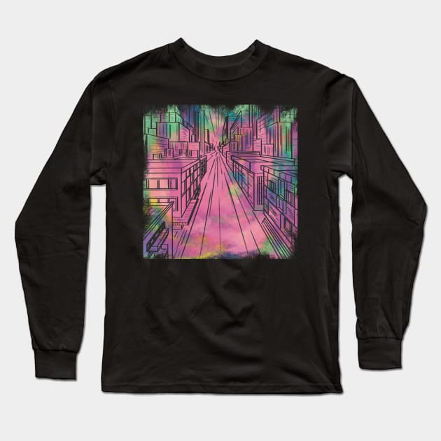 City buildings Long Sleeve T-Shirt by Xatutik-Art